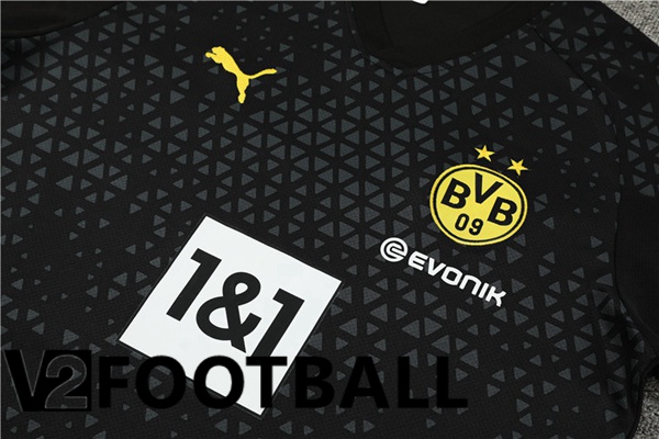 Dortmund BVB Training T Shirt + Shorts Black 2023/2024