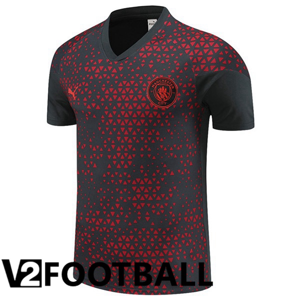 Manchester City Training T Shirt Red Black 2023/2024