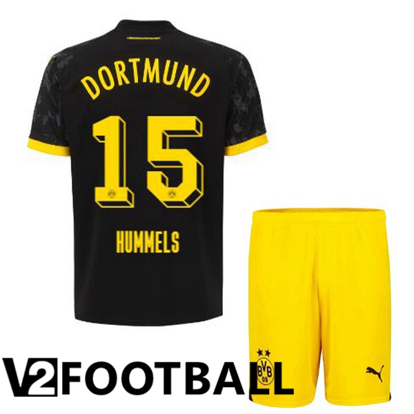 Dortmund BVB (Hummels 15) Kids Soccer Shirt Away Black 2023/2024