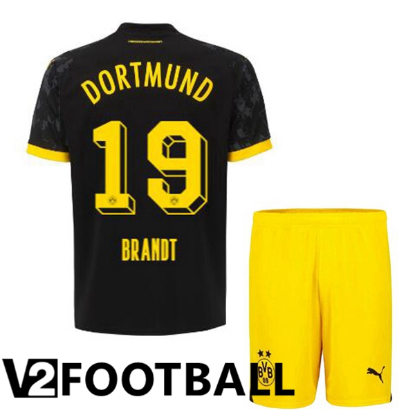 Dortmund BVB (Brandt 19) Kids Soccer Shirt Away Black 2023/2024