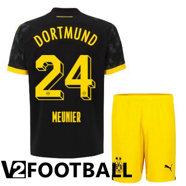 Dortmund BVB (Meunier 24) Kids Soccer Shirt Away Black 2023/2024