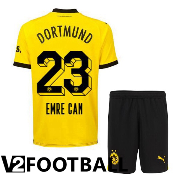 Dortmund BVB (Emre Can 23) Kids Soccer Shirt Home Yellow Black 2023/2024