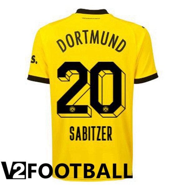Dortmund BVB (Sabitzer 20) Soccer Shirt Home Yellow Black 2023/2024