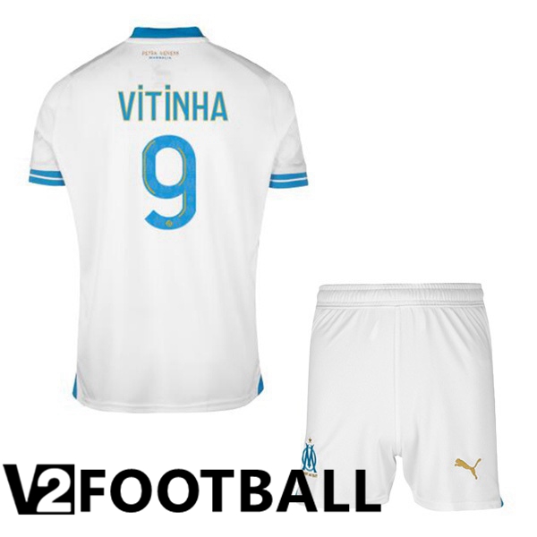Marseille OM (VITINHA 9) Kids Soccer Shirt Home White 2023/2024