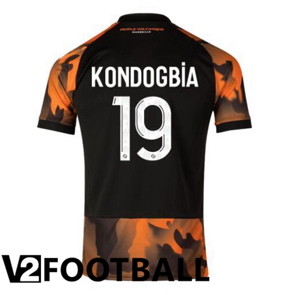 Marseille OM (KONDOGBIA 19) Soccer Shirt Third Black Yellow 2023/2024