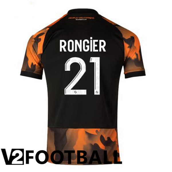 Marseille OM (RONGIER 21) Soccer Shirt Third Black Yellow 2023/2024