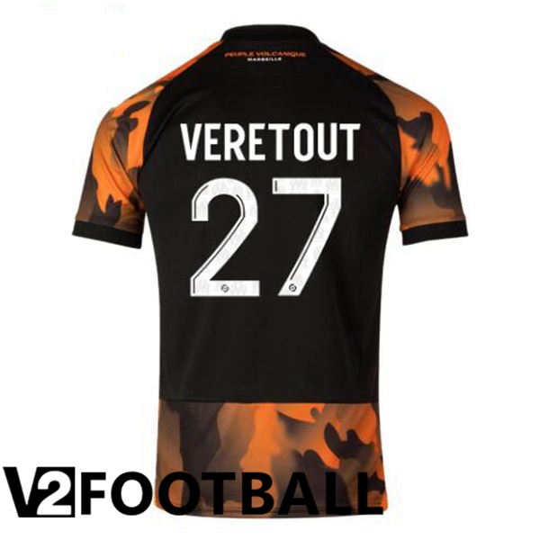 Marseille OM (VERETOUT 27) Soccer Shirt Third Black Yellow 2023/2024
