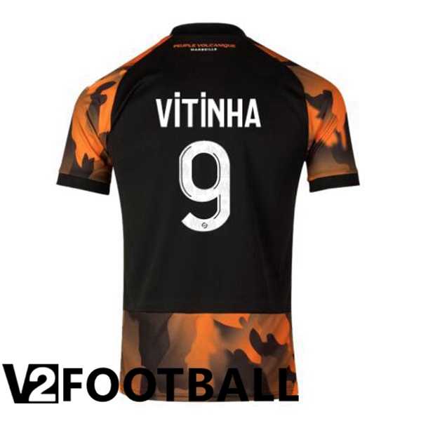 Marseille OM (VITINHA 9) Soccer Shirt Third Black Yellow 2023/2024