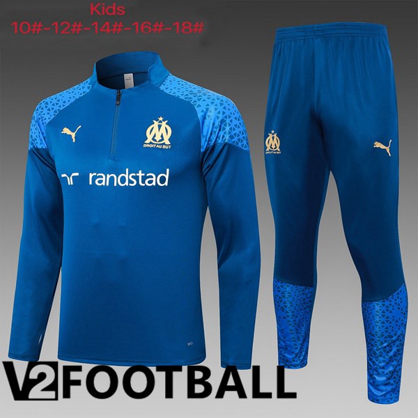 Marseille OM Kids Training Tracksuit Suit Blue 2023/2024