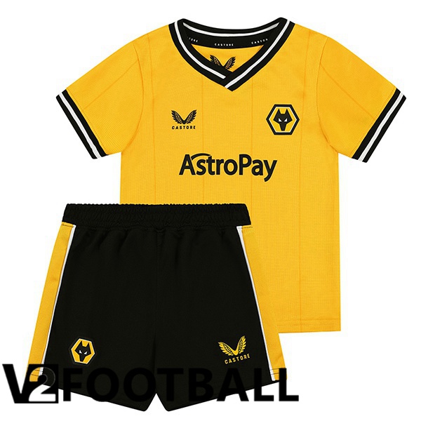 Wolves Kids Soccer Shirt Home Yellow 2023/2024