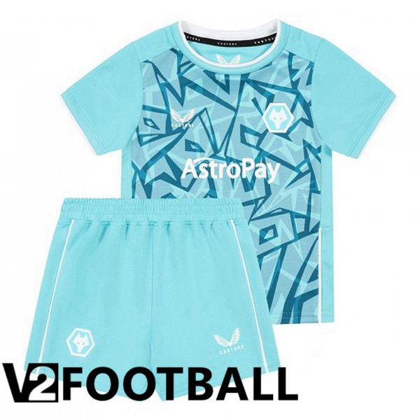 Wolves Kids Soccer Shirt Third Blue 2023/2024