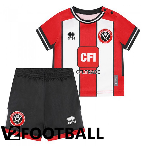 Sheffield United Kids Soccer Shirt Home Red White 2023/2024