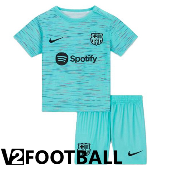 FC Barcelona Kids Soccer Shirt Third Green 2023/2024