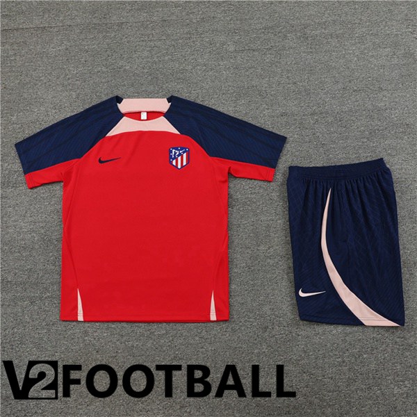 Atletico Madrid Training T Shirt + Shorts Red 2023/2024