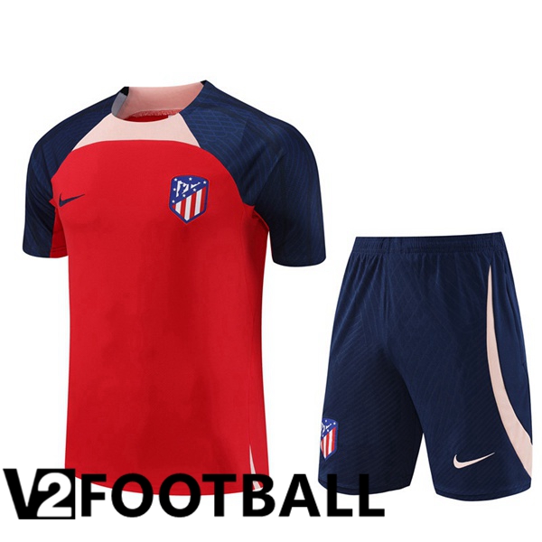 Atletico Madrid Training T Shirt + Shorts Red 2023/2024