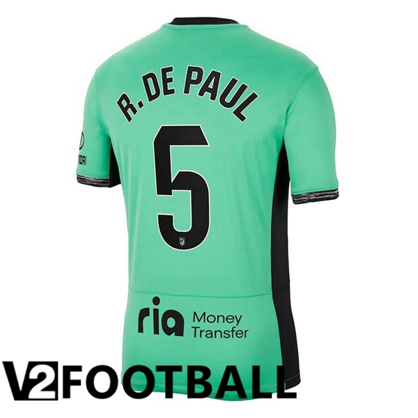 Atletico Madrid (R. De Paul 5) Soccer Shirt Third Green 2023/2024