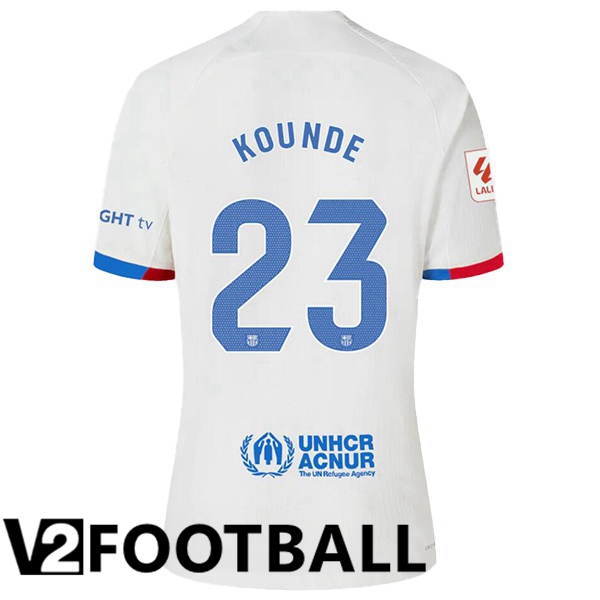 FC Barcelona (KOUNDE 23) Soccer Shirt Away White 2023/2024