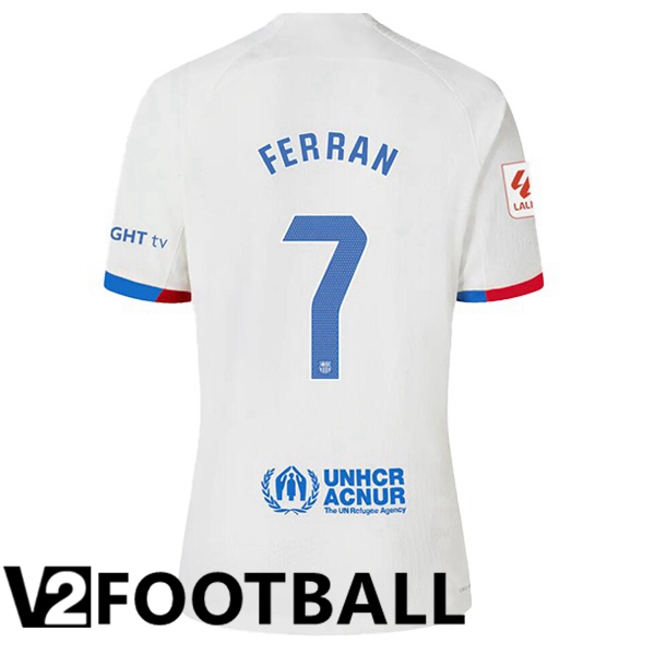 FC Barcelona (FERRAN 7) Soccer Shirt Away White 2023/2024