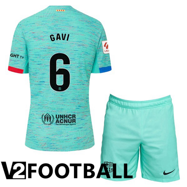 FC Barcelona (GAVI 6) Kids Soccer Shirt Third Green 2023/2024