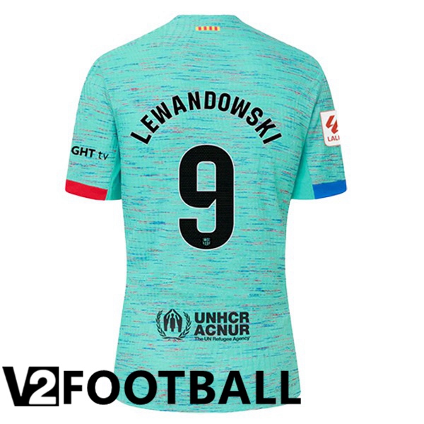 FC Barcelona (LEWANDOWSKI 9) Soccer Shirt Third Green 2023/2024