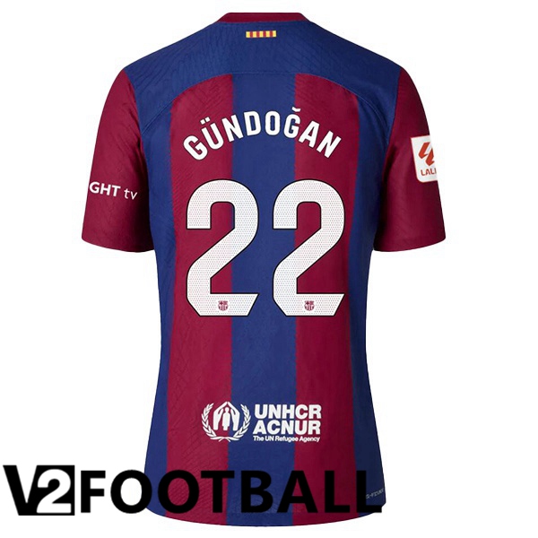 FC Barcelona (GÜNDOĞAN 22) Soccer Shirt Home Blue Red 2023/2024