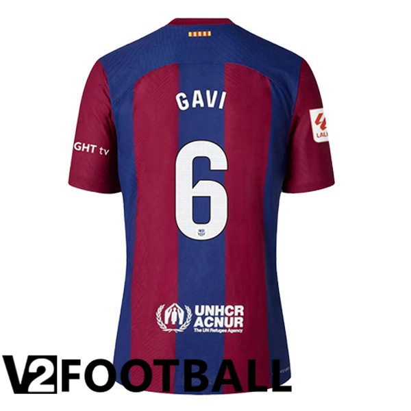 FC Barcelona (GAVI 6) Soccer Shirt Home Blue Red 2023/2024
