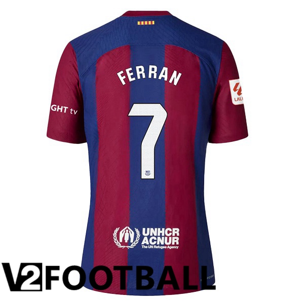 FC Barcelona (FERRAN 7) Soccer Shirt Home Blue Red 2023/2024