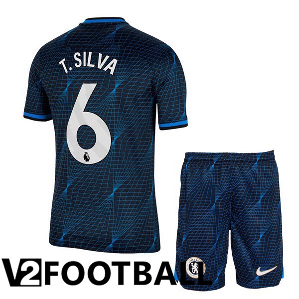 FC Chelsea (T. Silva 6) Kids Soccer Shirt Away Blue 2023/2024
