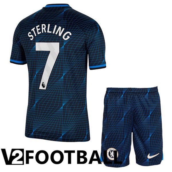 FC Chelsea (Sterling 7) Kids Soccer Shirt Away Blue 2023/2024
