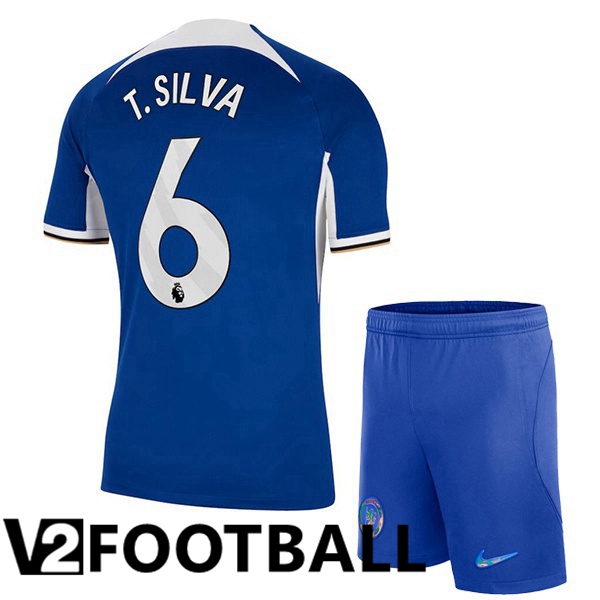 FC Chelsea (T. Silva 6) Kids Soccer Shirt Home Blue 2023/2024