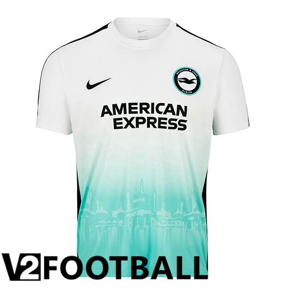 FC Brighton Soccer Shirt EUFA White Green 2023/2024