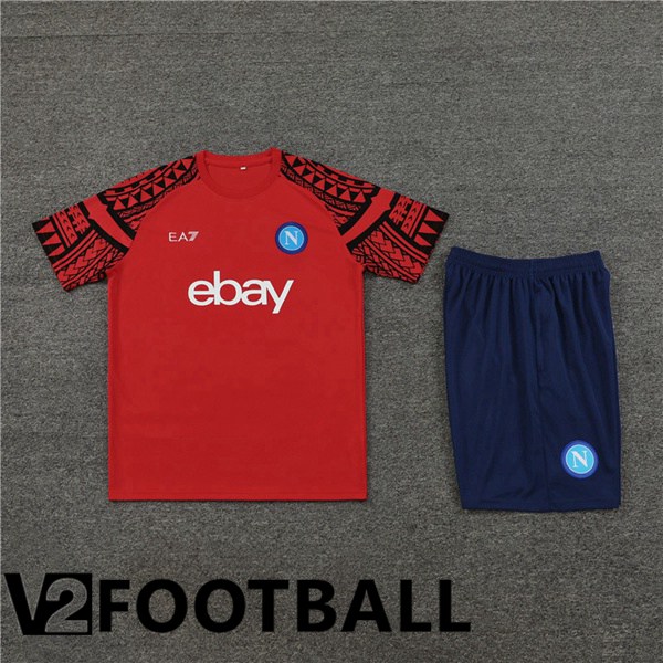 SSC Napoli Training T Shirt + Shorts Red 2023/2024