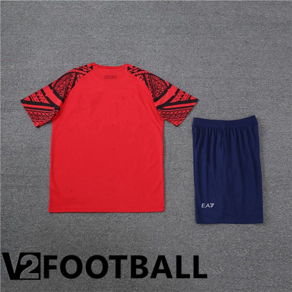 SSC Napoli Training T Shirt + Shorts Red 2023/2024