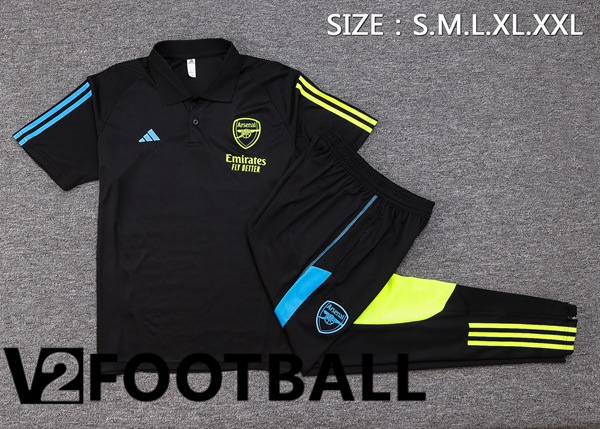 Arsenal Soccer Polo + Pants Black 2023/2024