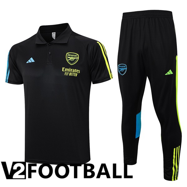 Arsenal Soccer Polo + Pants Black 2023/2024