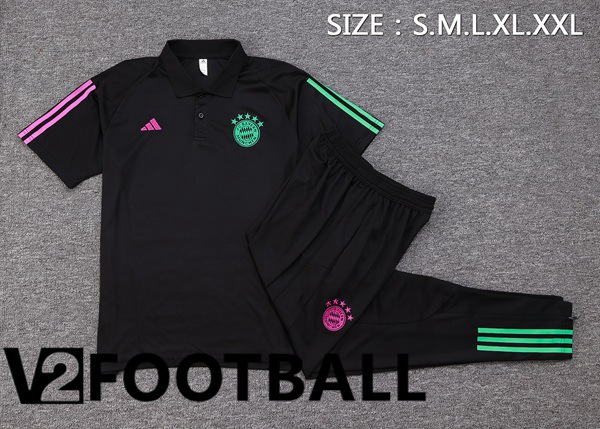 Bayern Munich Soccer Polo + Pants Black 2023/2024