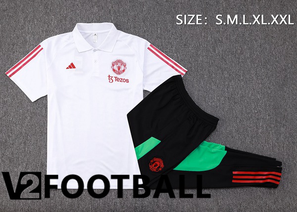 Manchester United Soccer Polo + Pants White 2023/2024