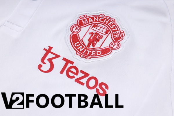 Manchester United Soccer Polo + Pants White 2023/2024