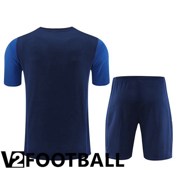 Manchester United Training T Shirt + Shorts Royal Blue 2023/2024