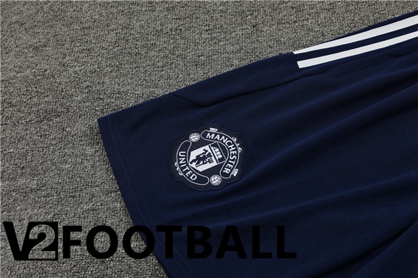 Manchester United Training T Shirt + Shorts Royal Blue 2023/2024