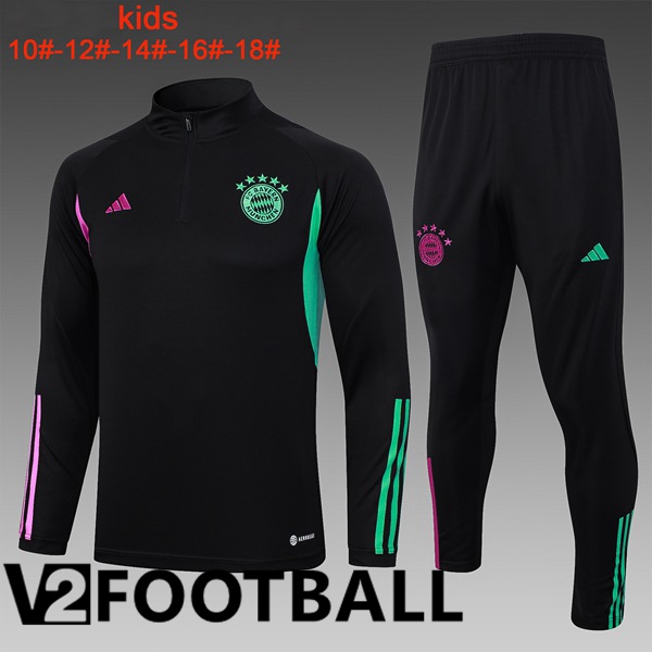 Bayern Munich Kids Training Tracksuit Suit Black 2023/2024