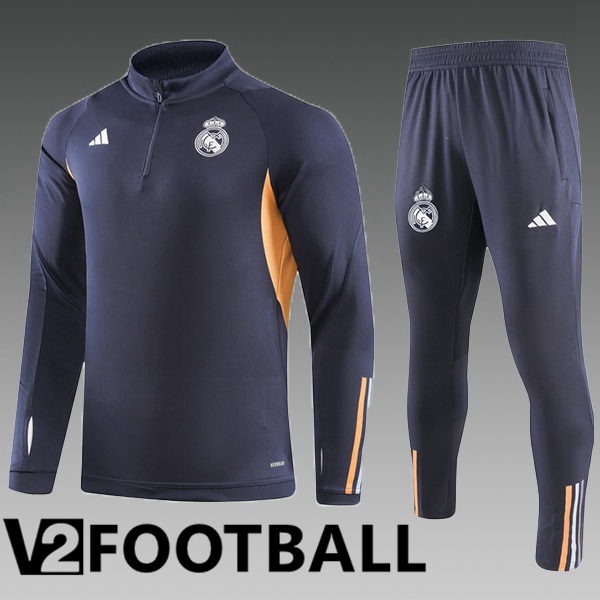 Real Madrid Kids Training Tracksuit Suit Grey 2023/2024