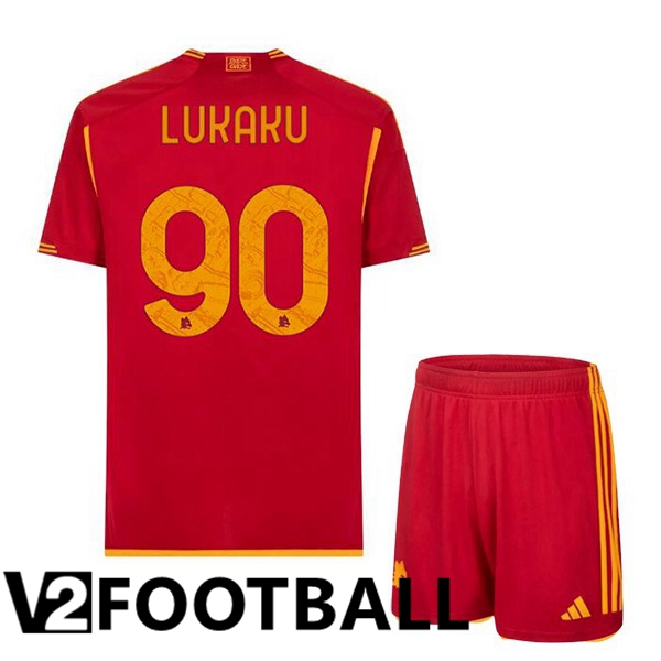 AS Roma (LUKAKU 90) Soccer Shirt Home Red 2023/2024