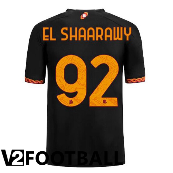 AS Roma (EL SHAARAWY 92) Soccer Shirt Third Black 2023/2024
