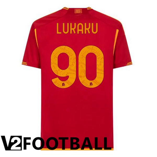 AS Roma (LUKAKU 90) Soccer Shirt Home Red 2023/2024