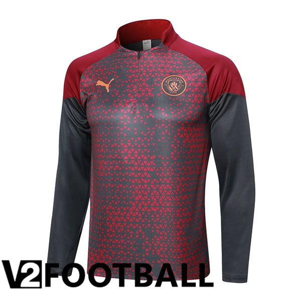 Manchester City Training Sweatshirt Red Grey 2023/2024