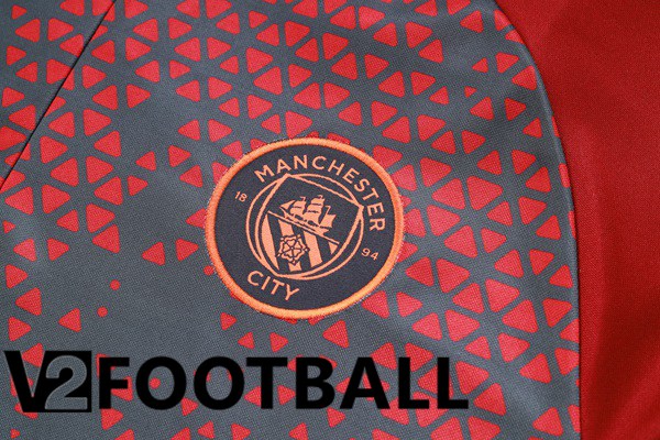 Manchester City Training Tracksuit Suit Red Grey 2023/2024