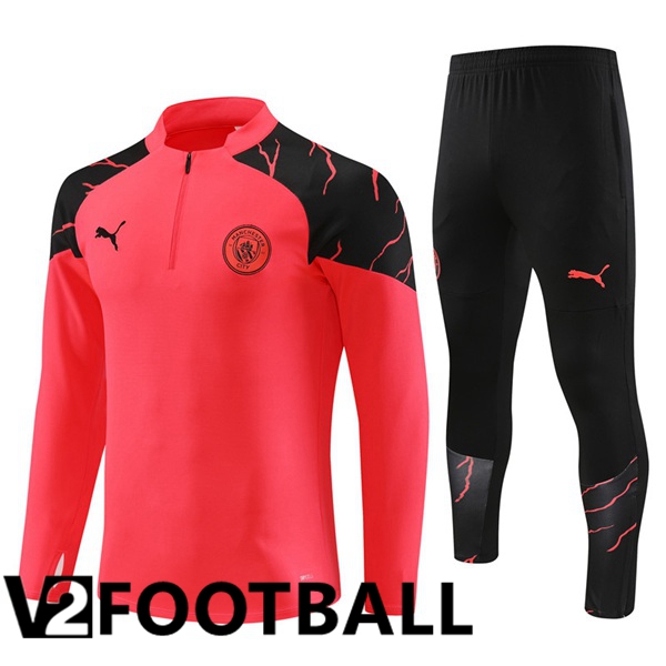 Manchester City Training Tracksuit Suit Red 2023/2024