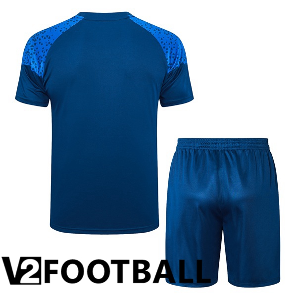 Marseille OM Training T Shirt + Shorts Blue 2023/2024