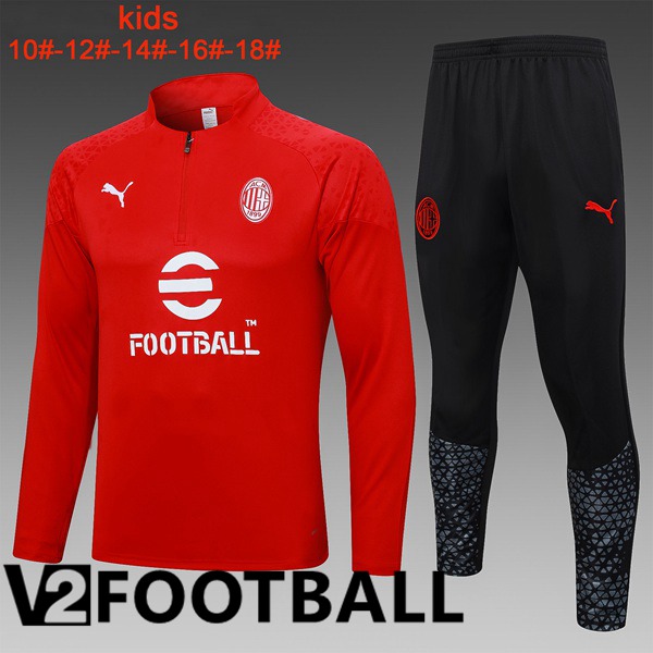 AC Milan Kids Training Tracksuit Suit Red 2023/2024